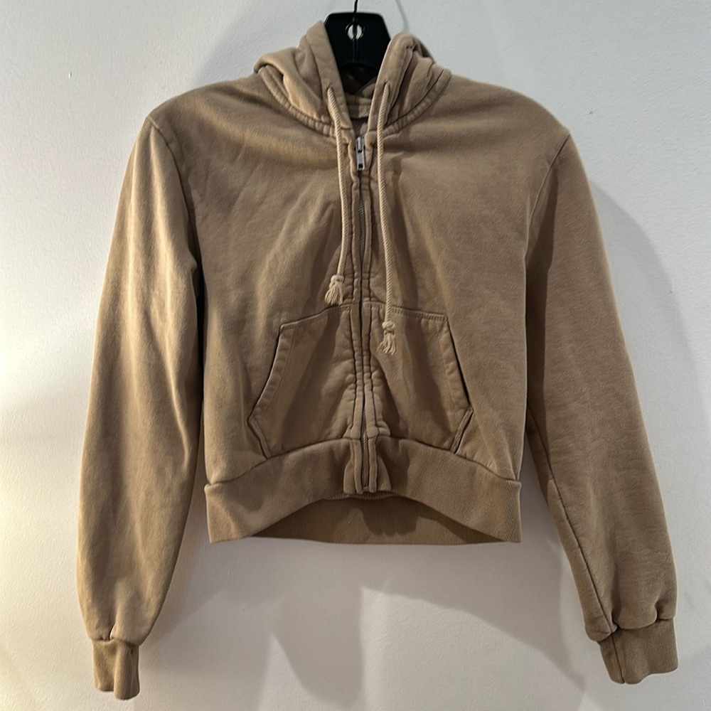 Brown Brandy Melville zip up hoodie